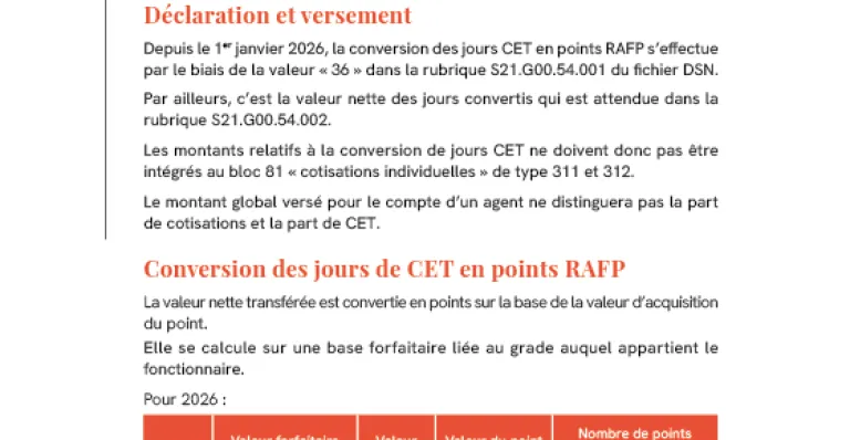 Fiche pratique - Le traitement du CET
